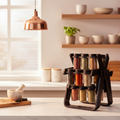 Rotating Spice Rack – Countertop Organiser with 18 Glass Jars