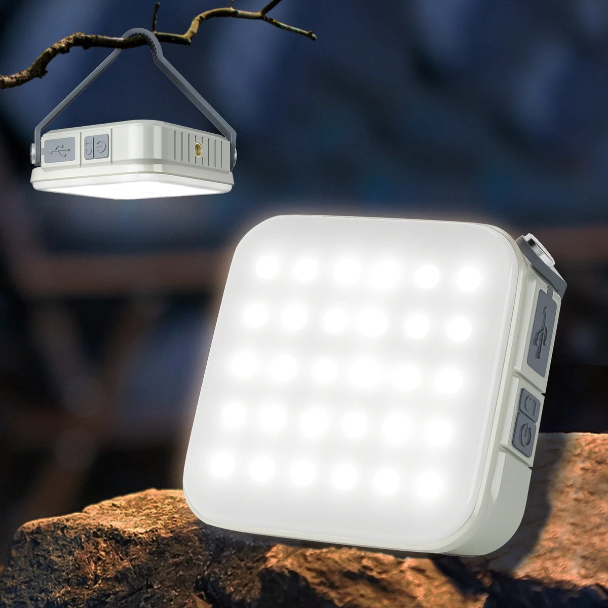 Solar Camping Lantern – IPX6, USB-C Rechargeable LED