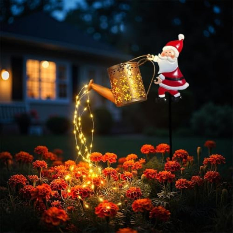 Solar Kettle Light with Santa – Multicoloured LED Garden Decoration