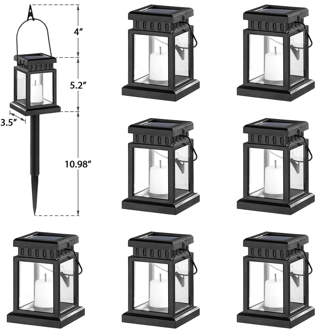 Solar Pathway Lanterns – 8-Pack Hanging Candle Lights