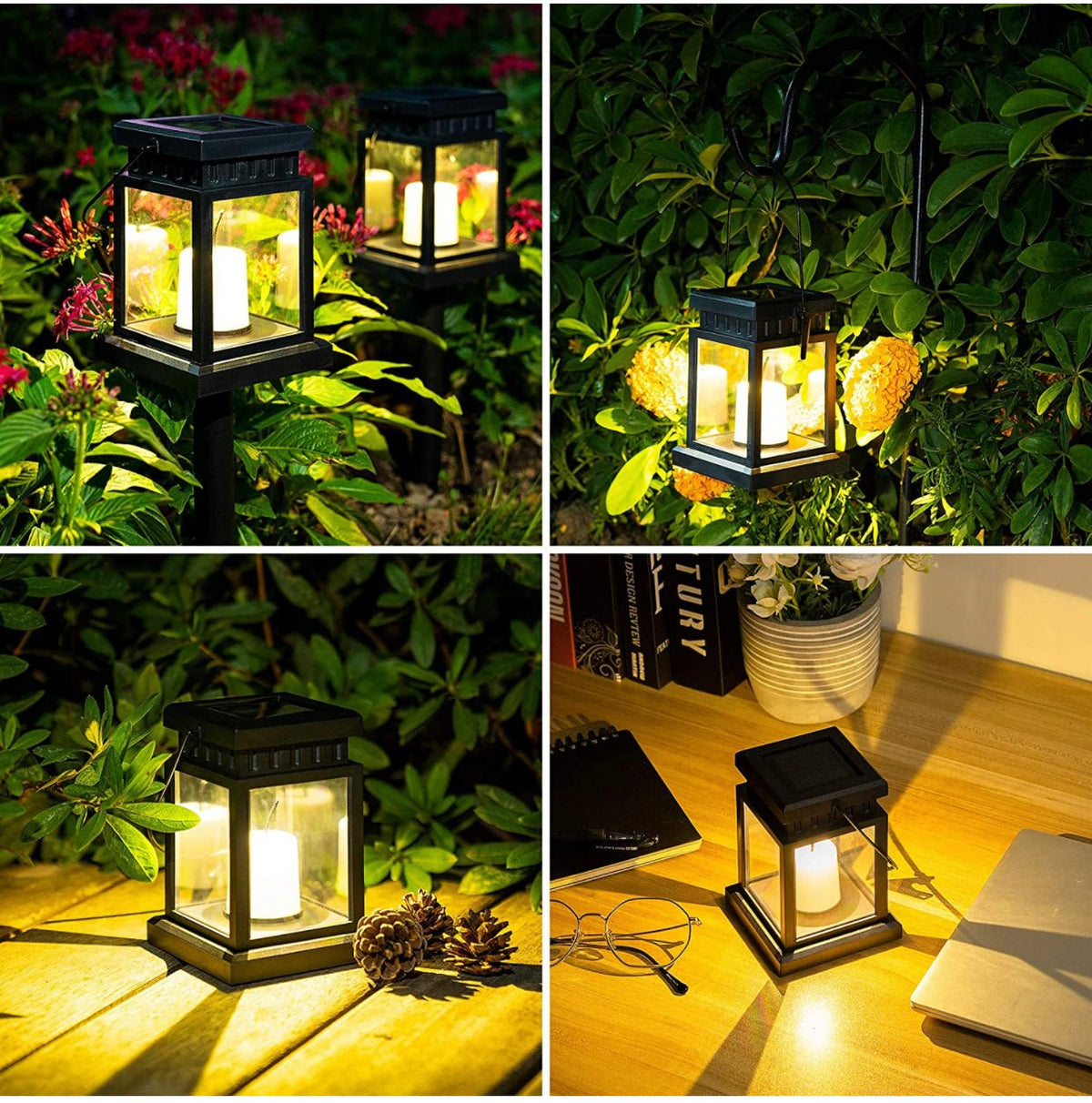 Solar Pathway Lanterns – 8-Pack Hanging Candle Lights