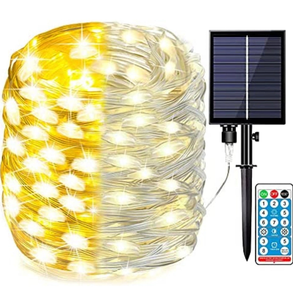 Solar String Lights – 2-Pack Waterproof Copper Wire Fairy Lights