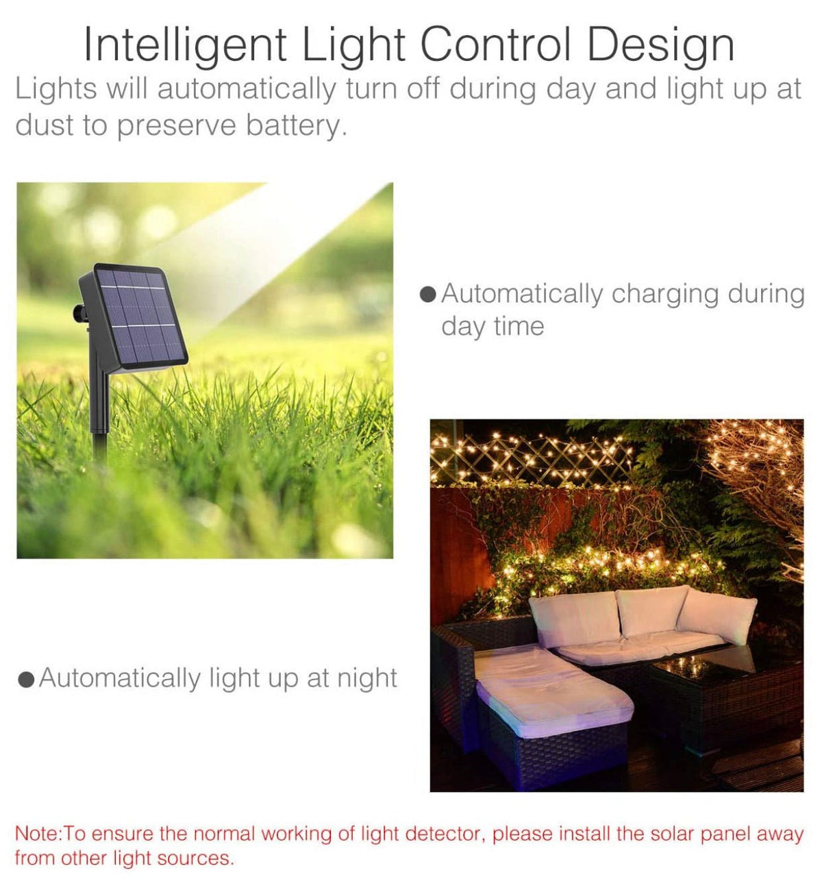 Solar String Lights – 2-Pack Waterproof Copper Wire Fairy Lights