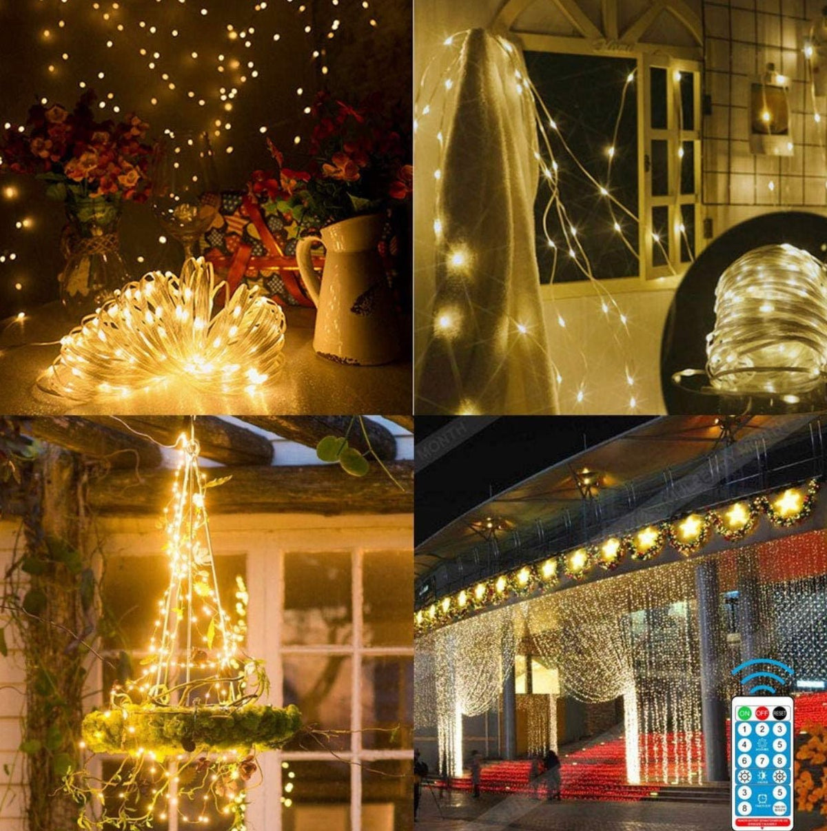 Solar String Lights – 2-Pack Waterproof Copper Wire Fairy Lights