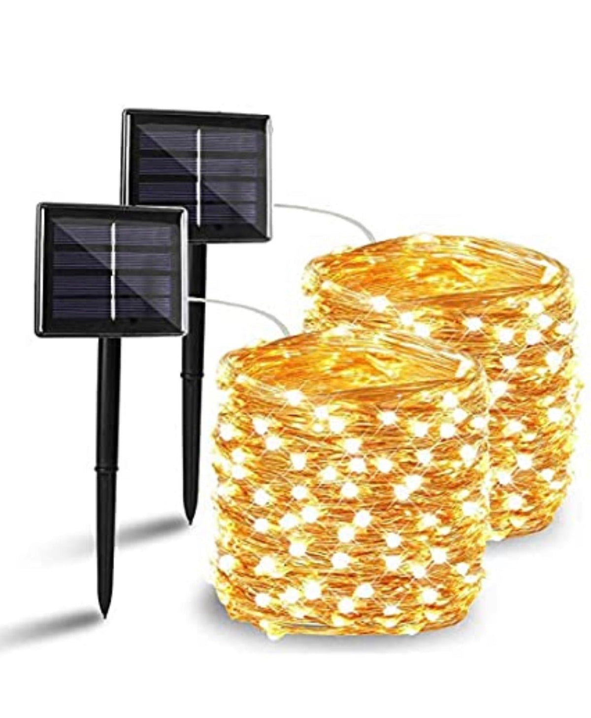 Solar String Lights – 2-Pack Waterproof Copper Wire Fairy Lights