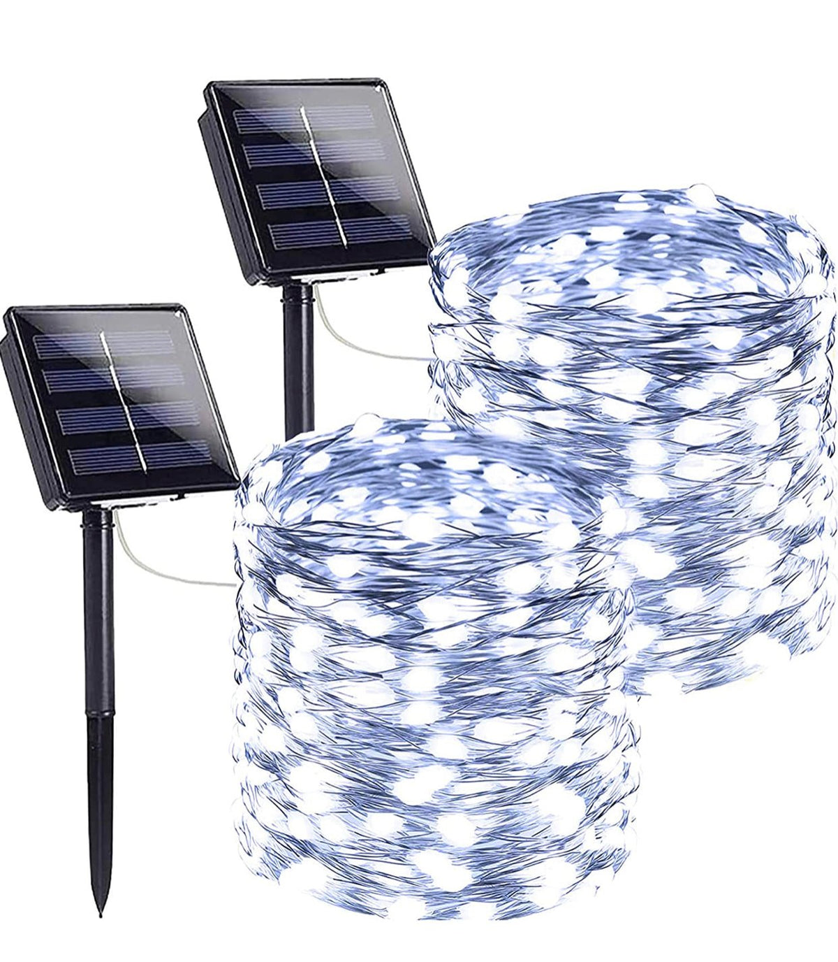 Solar String Lights – 2-Pack Waterproof Copper Wire Fairy Lights