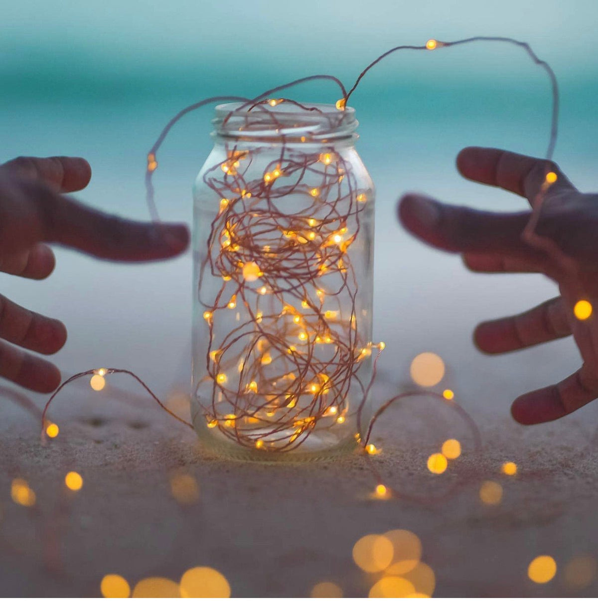 Solar String Lights – 2-Pack Waterproof Copper Wire Fairy Lights