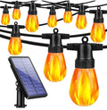 Solar String Lights – 27ft Flickering LED Festoon Bulbs