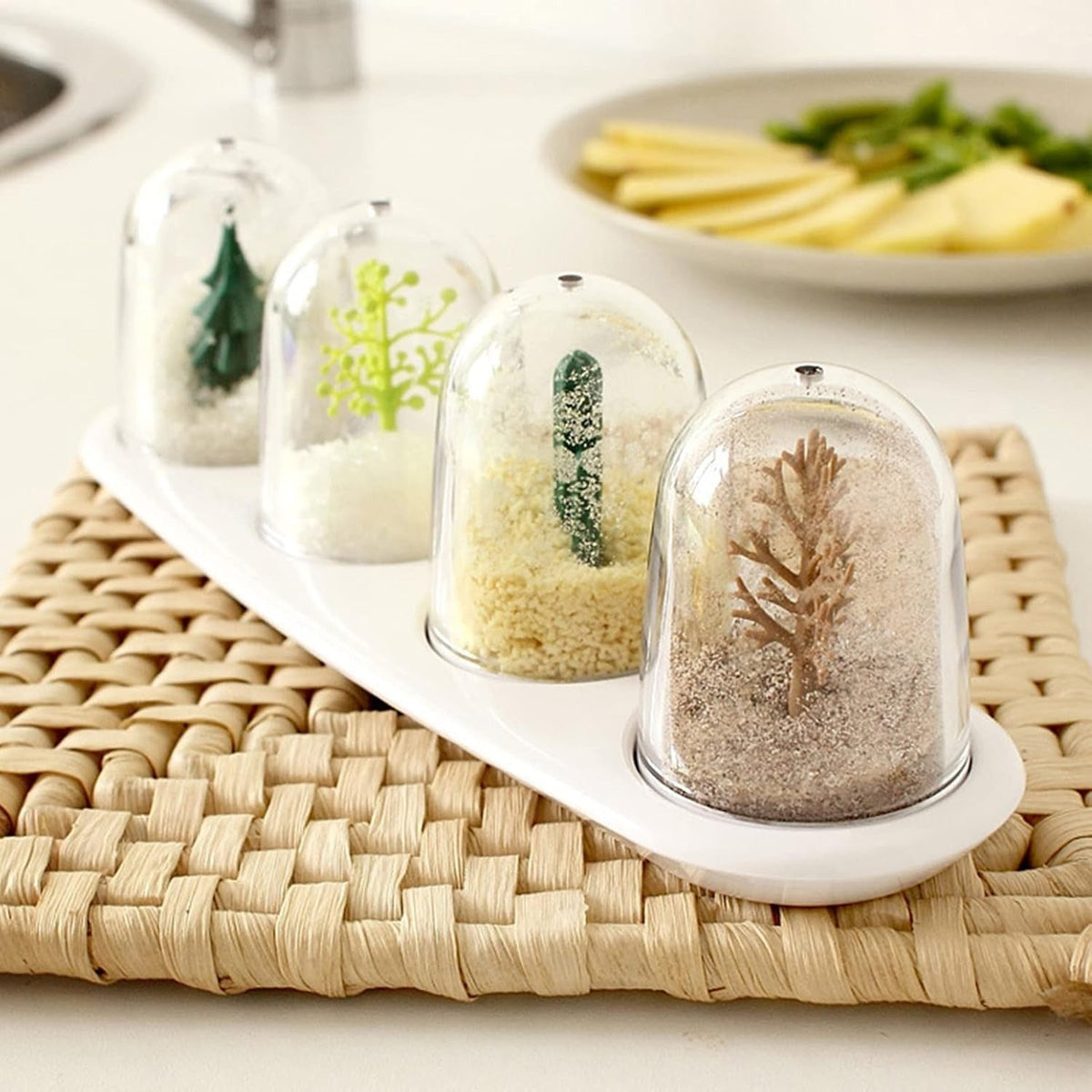 Spice Dispenser Set – Four-Piece Compact Dry Spice Storage