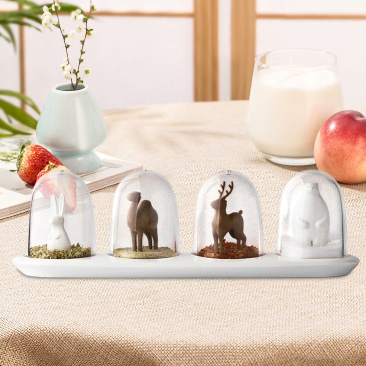 Spice Dispenser Set – Four-Piece Compact Dry Spice Storage
