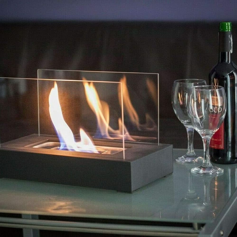Tabletop Bioethanol Fireplace – Real-Flame Table Feature