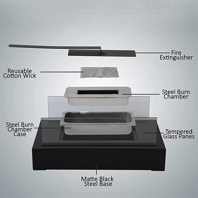 Tabletop Bioethanol Fireplace – Real-Flame Table Feature