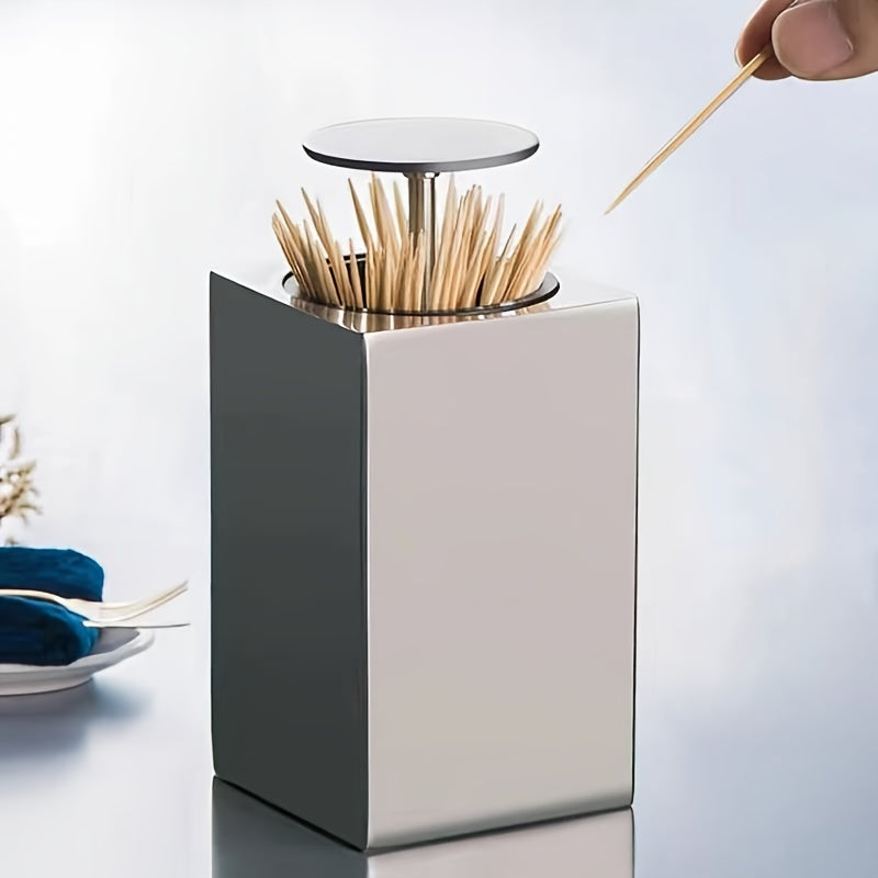 Toothpick Dispenser – Push-Automatic One-at-a-Time Holder