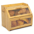 Two-Tier Bread Bin – Bread Box with Viewing Window & Flip Lids