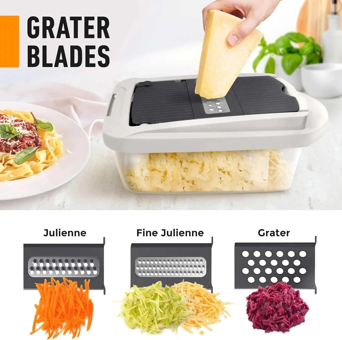 Vegetable Chopper & Slicer – Multi-Blade Dicer with Catch Container