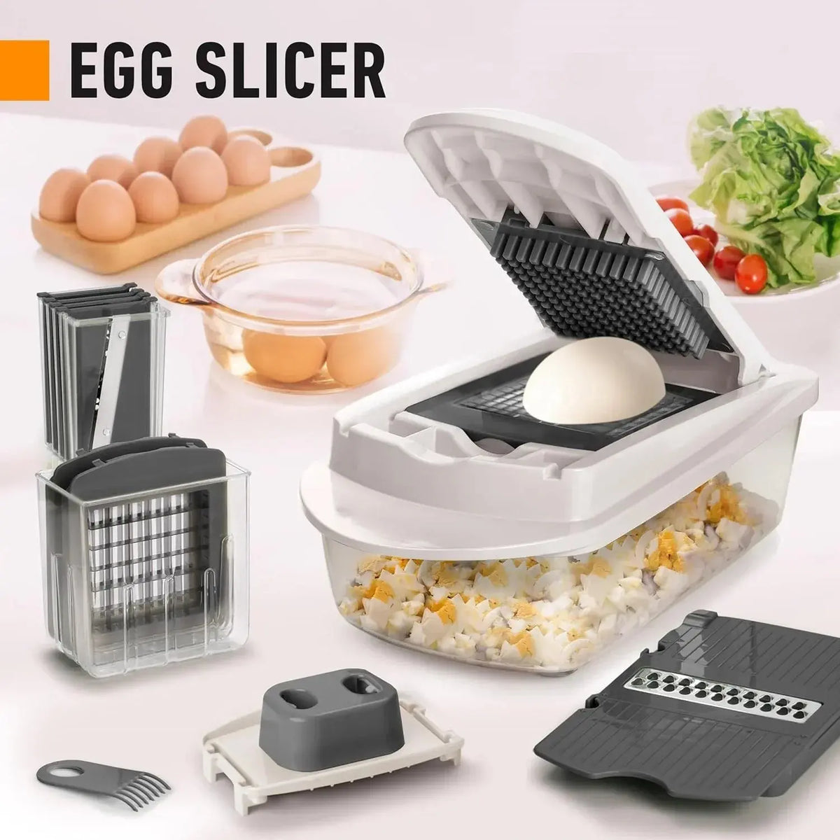 Vegetable Chopper & Slicer – Multi-Blade Dicer with Catch Container