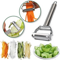 Vegetable Peeler – Dual-Blade Peeler & Julienne Slicer, Stainless Steel Look