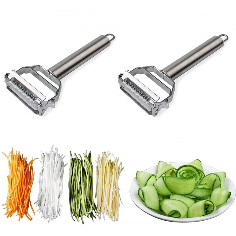 Vegetable Peeler – Dual-Blade Peeler & Julienne Slicer, Stainless Steel Look