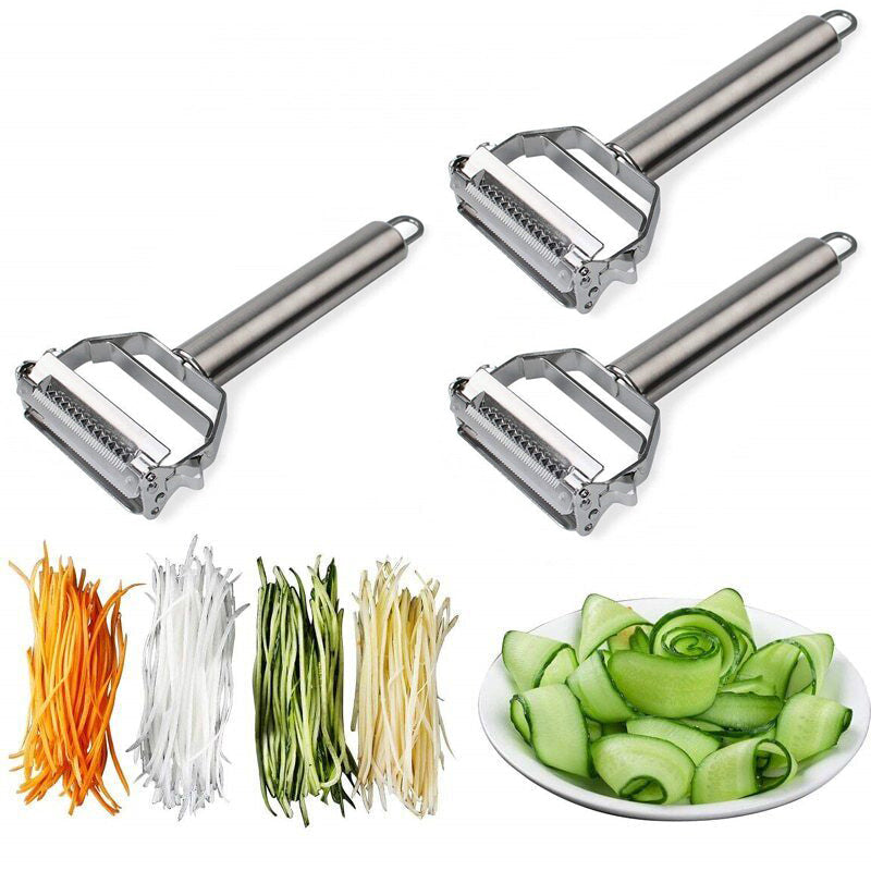 Vegetable Peeler – Dual-Blade Peeler & Julienne Slicer, Stainless Steel Look