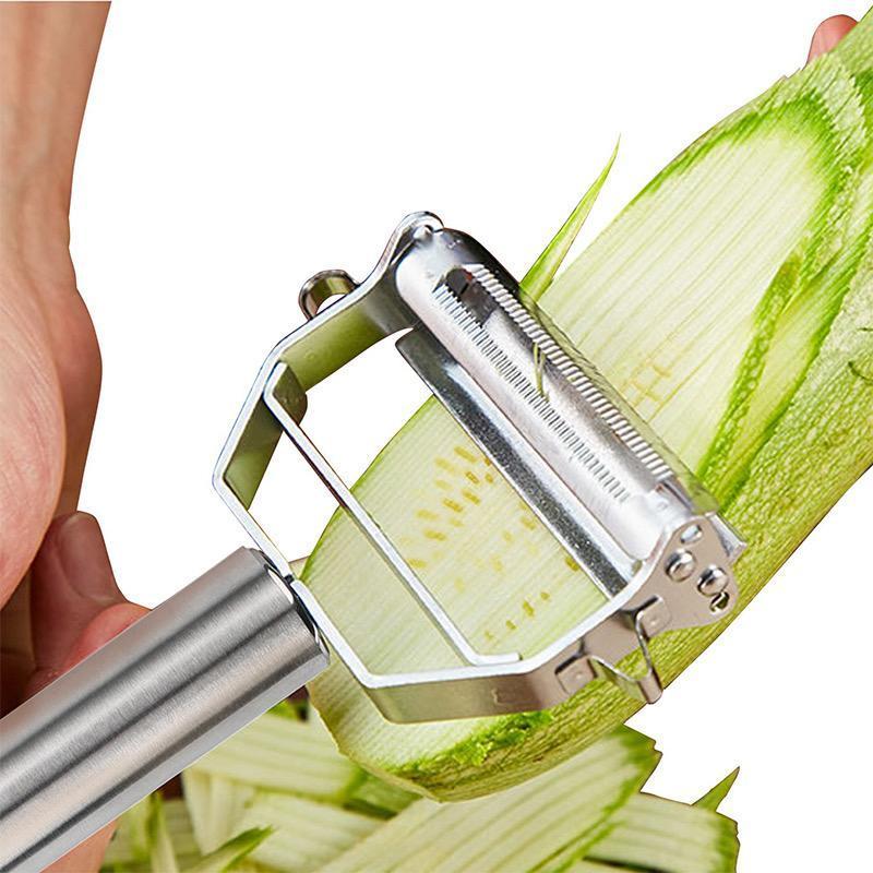 Vegetable Peeler – Dual-Blade Peeler & Julienne Slicer, Stainless Steel Look
