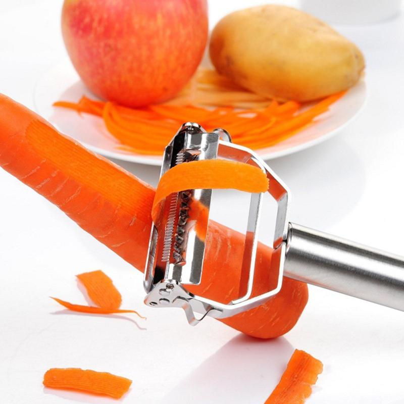Vegetable Peeler – Dual-Blade Peeler & Julienne Slicer, Stainless Steel Look