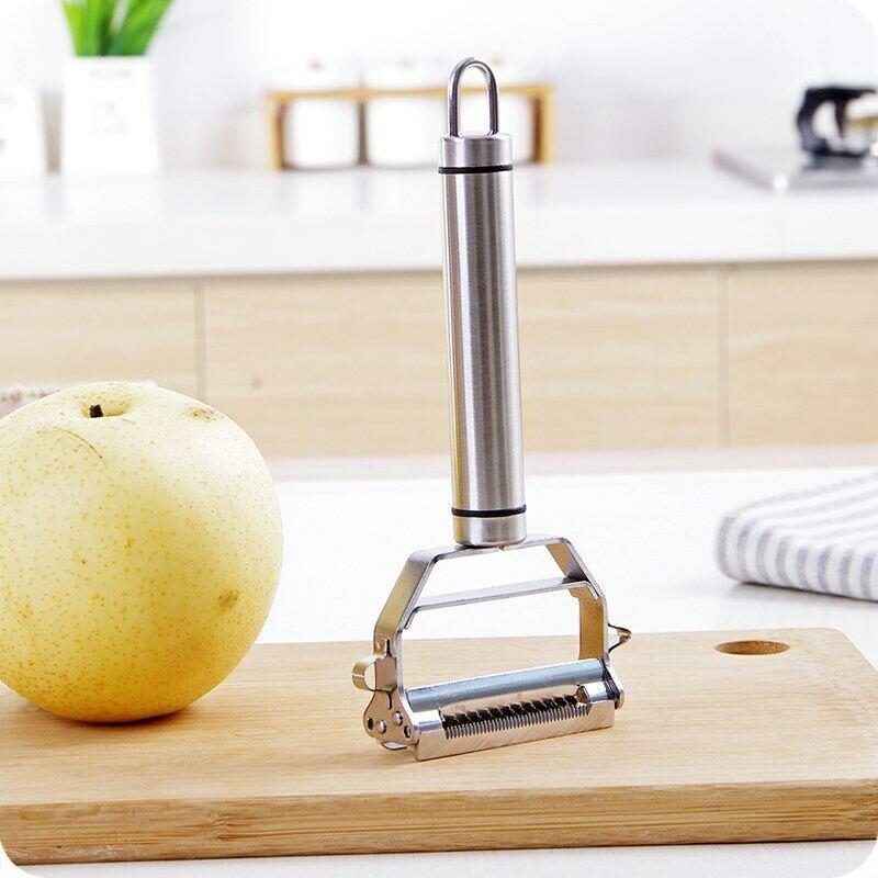 Vegetable Peeler – Dual-Blade Peeler & Julienne Slicer, Stainless Steel Look