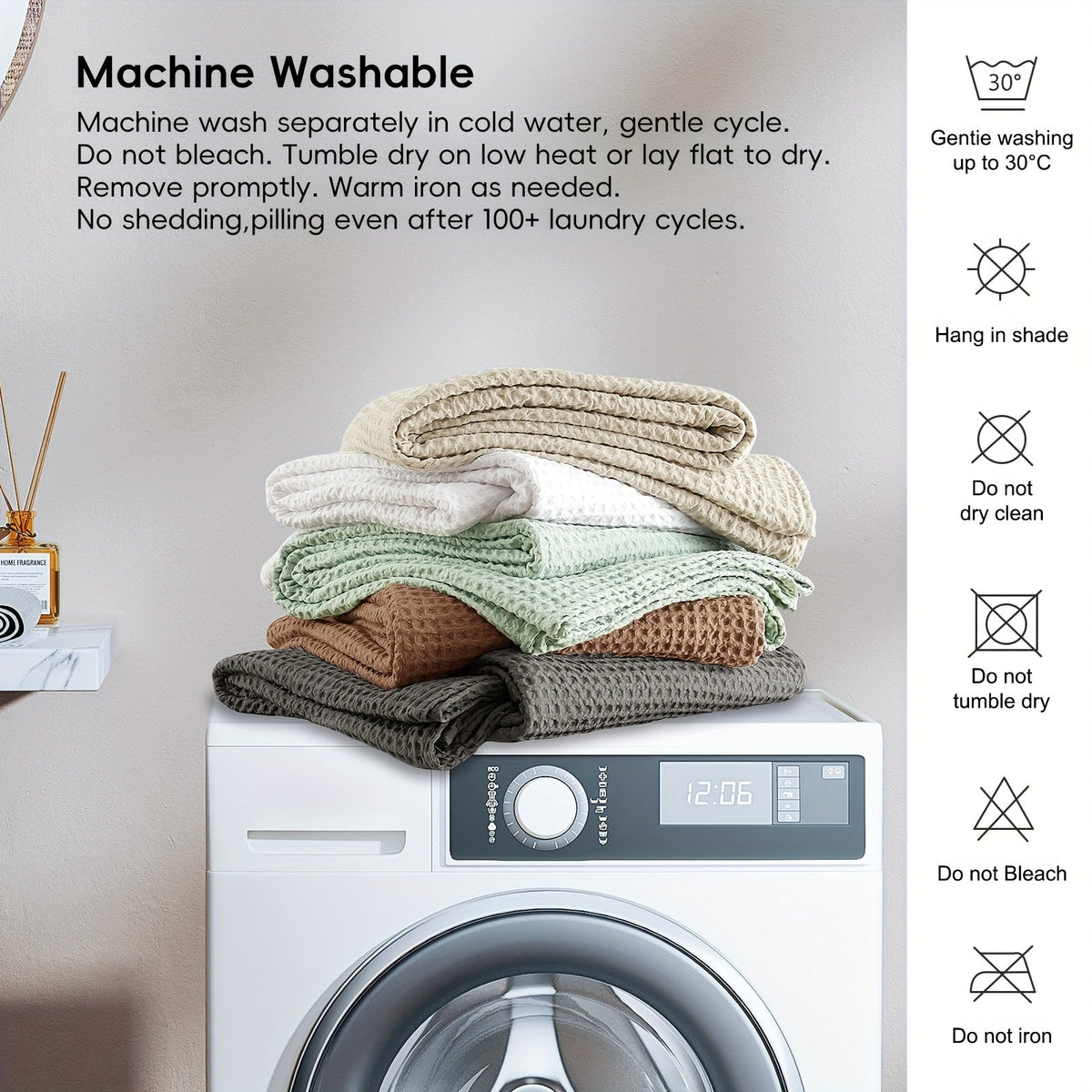 Waffle Throw Blanket – Lightweight All-Season Comfort