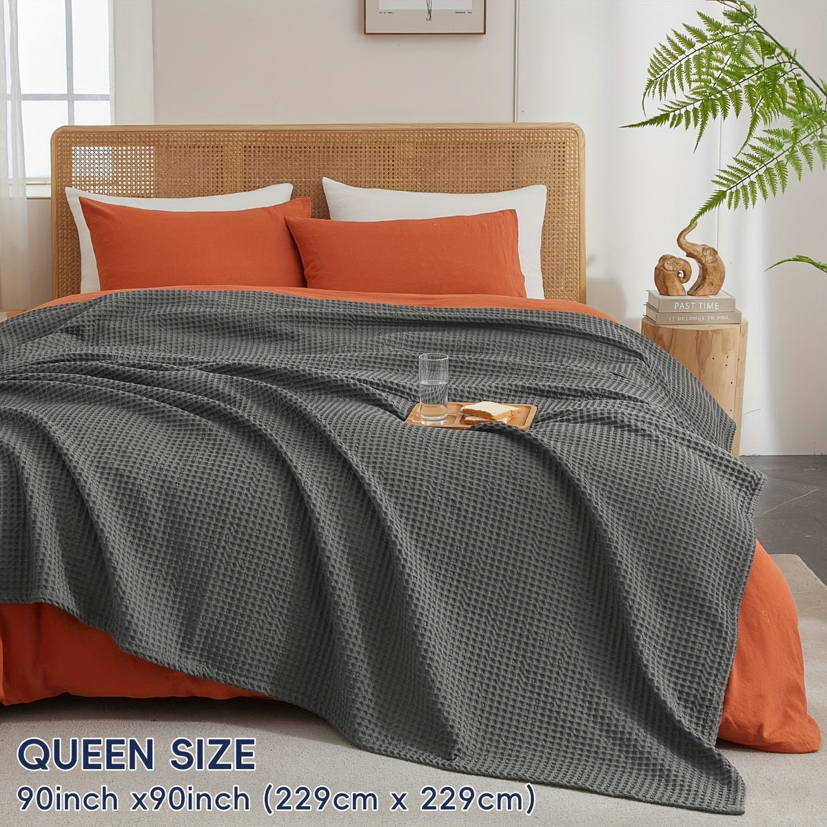 Waffle Throw Blanket – Lightweight All-Season Comfort