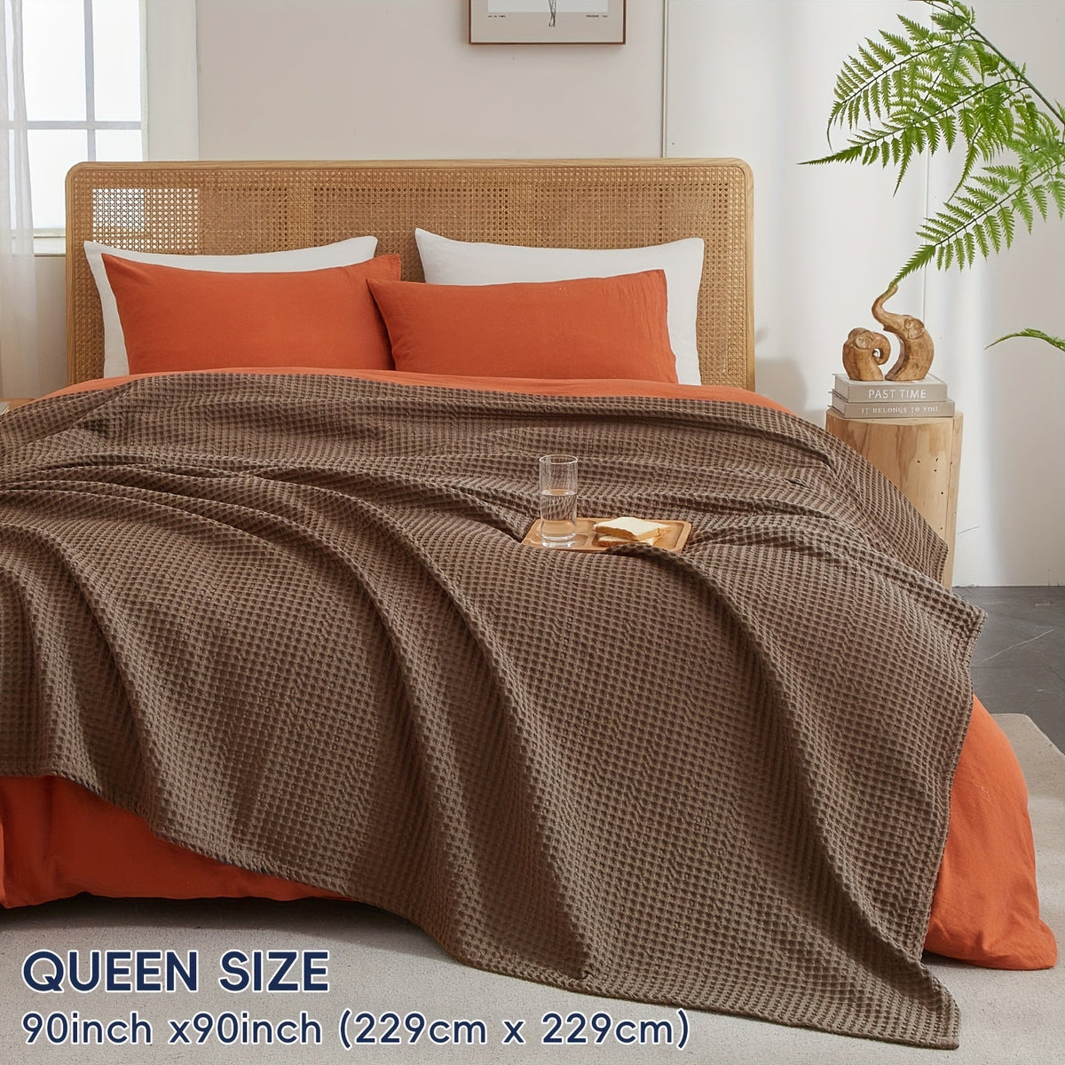 Waffle Throw Blanket – Lightweight All-Season Comfort