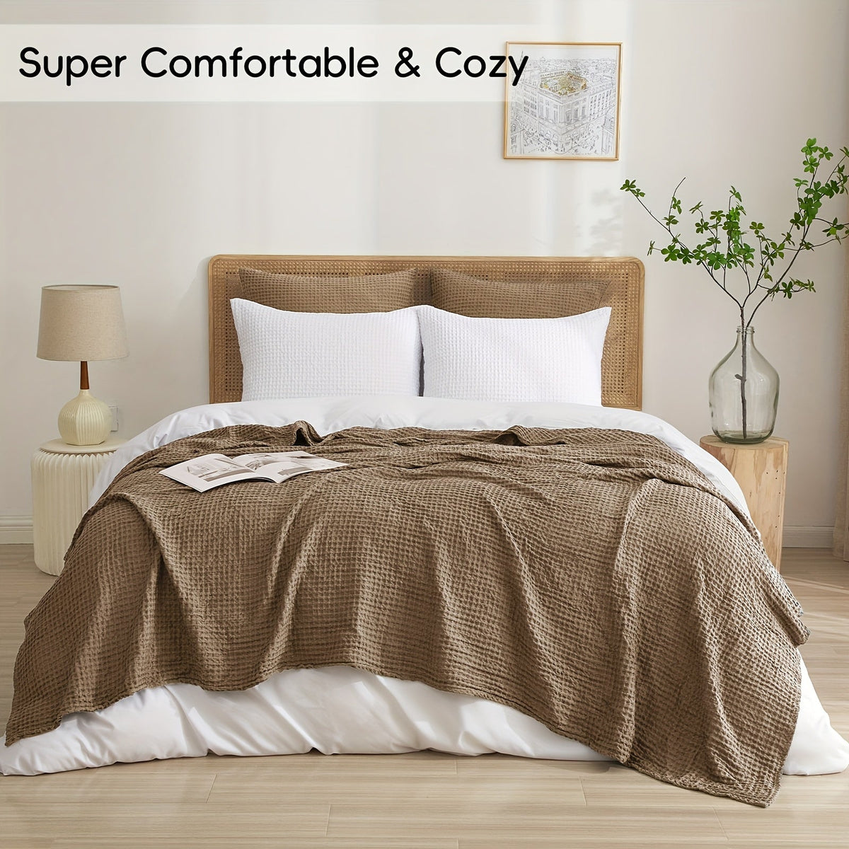 Waffle Throw Blanket – Lightweight All-Season Comfort