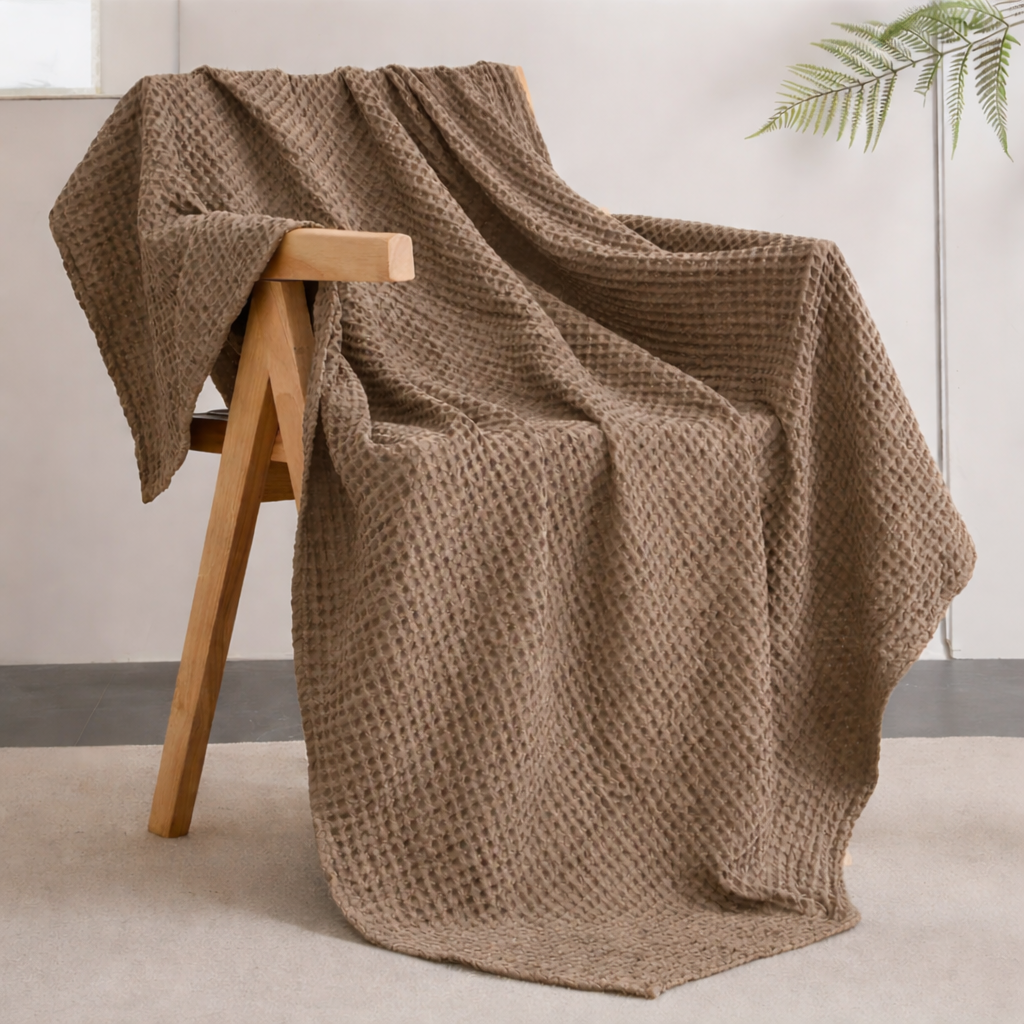 Waffle Throw Blanket – Lightweight All-Season Comfort