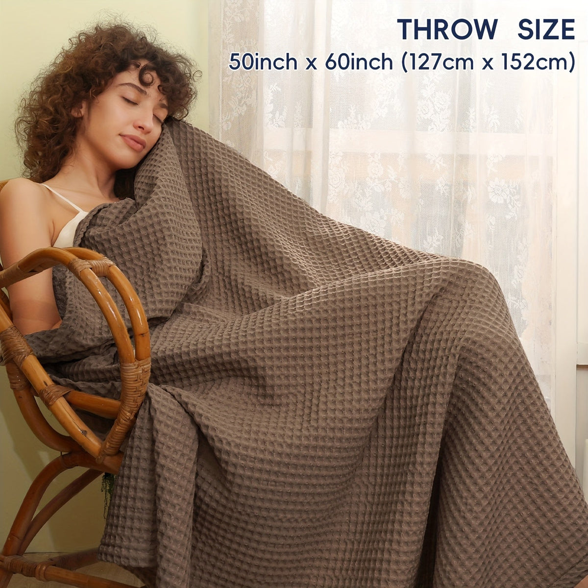 Waffle Throw Blanket – Lightweight All-Season Comfort