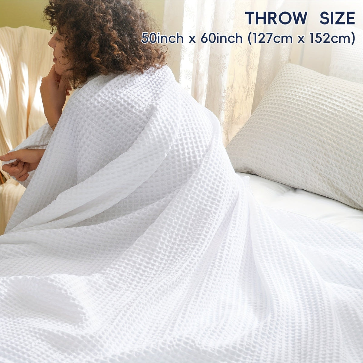 Waffle Throw Blanket – Lightweight All-Season Comfort