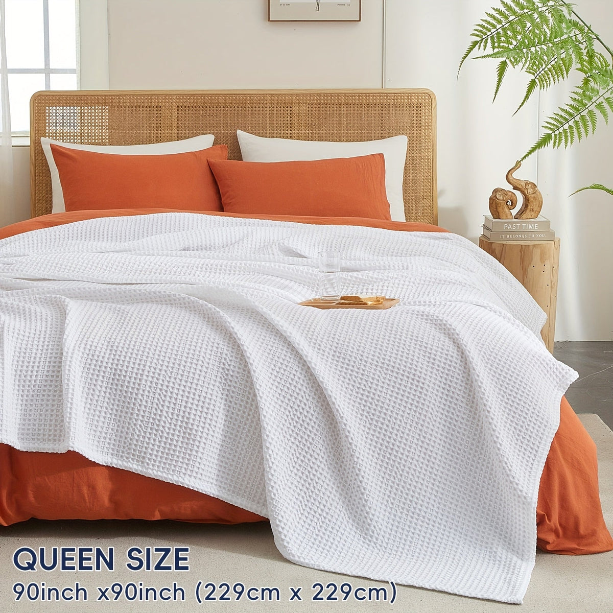 Waffle Throw Blanket – Lightweight All-Season Comfort