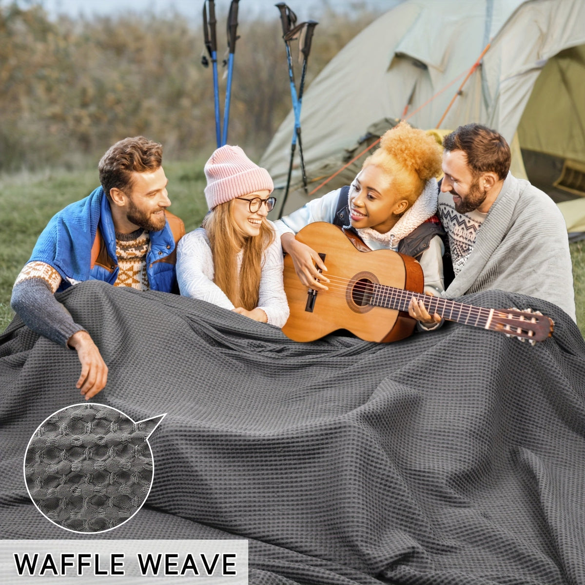 Waffle Throw Blanket – Lightweight All-Season Comfort
