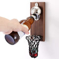 Wall Bottle Opener – Basketball Design with Cap-Catching Net