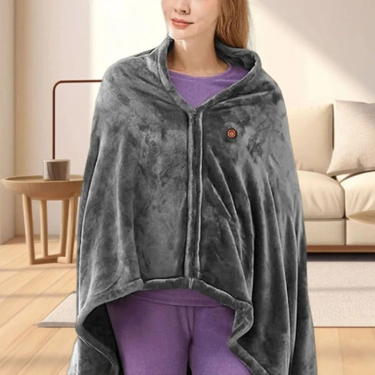 Wearable Heated Blanket – Hooded Cordless Microfibre Throw