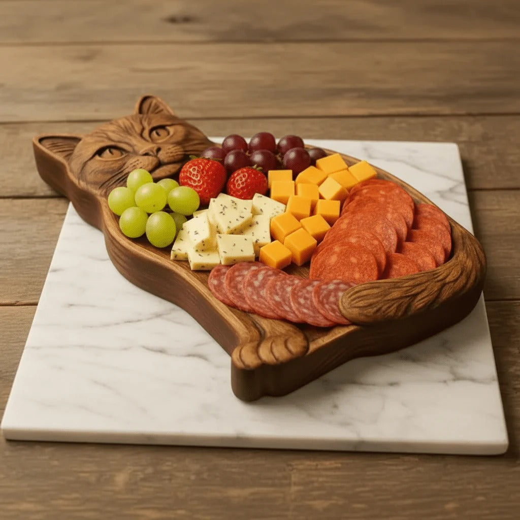 Wooden Serving Board – Solid Wood Snack Platter in Animal Shapes