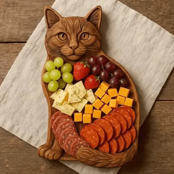 Wooden Serving Board – Solid Wood Snack Platter in Animal Shapes