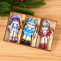 Wooden Soldier Christmas Ornaments – Set of 9, Traditional Design