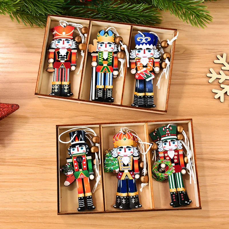 Wooden Soldier Christmas Ornaments – Set of 9, Traditional Design